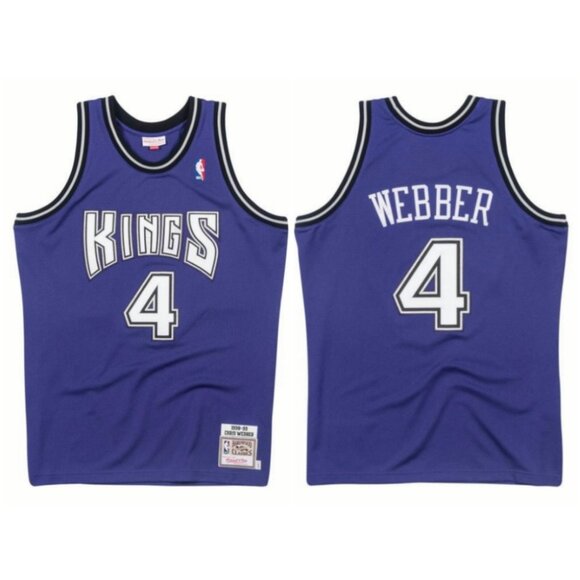 Mens Chris Webber Stitched Purple Jersey
